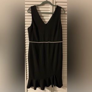 Betsy Johnson Faux Pearls Waist Black Dress